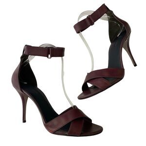 Alexander Wang Burgundy Leather Ankle Strap 4” Heels Women's Size 40 / US 10
